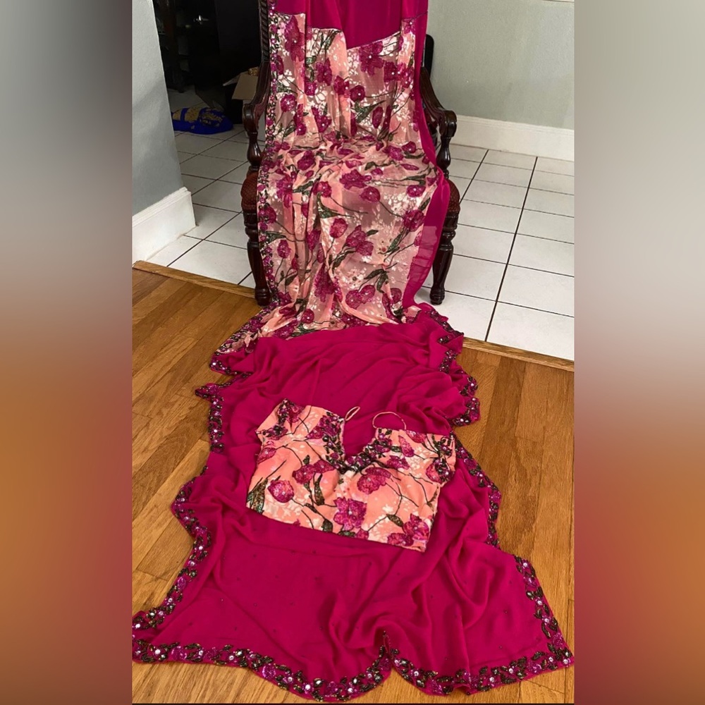 Cutdana work saree